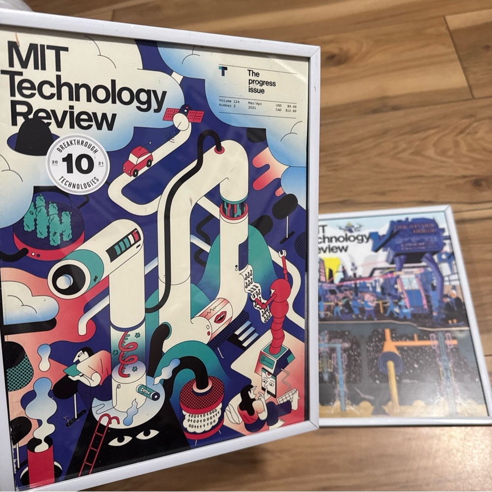MIT Technology Review Magazine Lot (2) Modern Graphic Covers Futuristic Tech Art